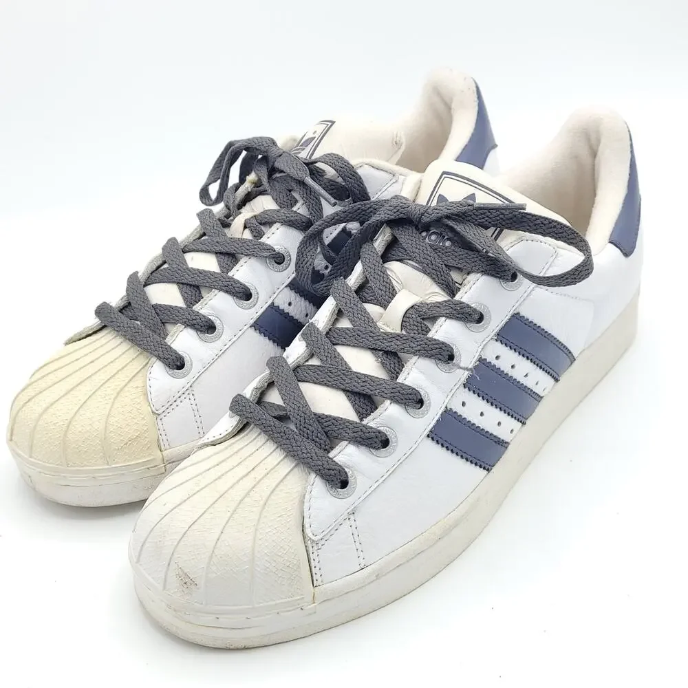 Adidas Superstar blue gray laces men's size 11